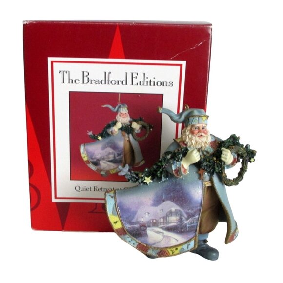 Vintage Thomas Kinkade Quiet Reflections Santa Figurine Christmas Ornament  -  2 - Picture 1 of 9